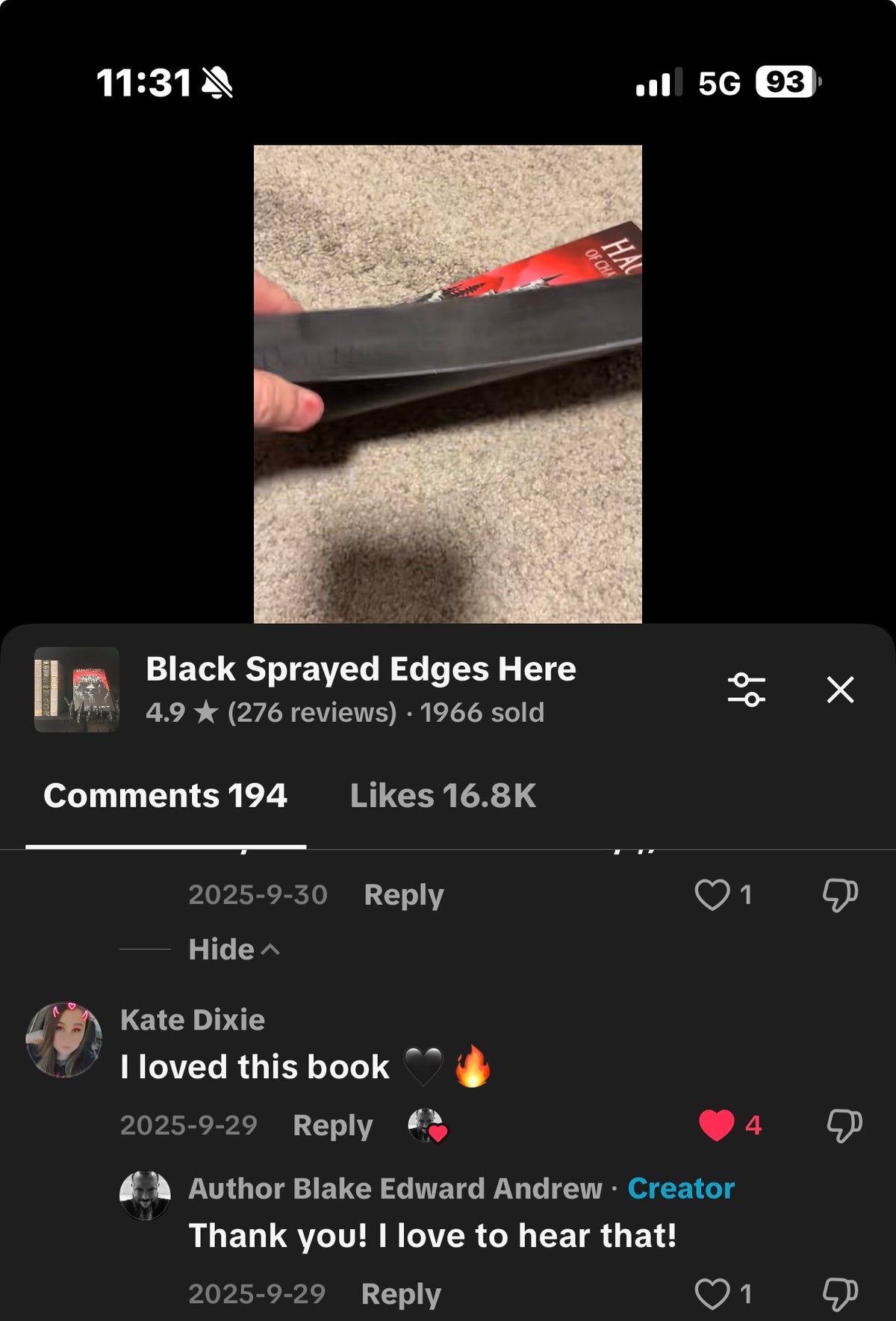 The Haunting of Chateau de Mornay (Book 1 of The Haunting Trilogy) Paperback Signed by the Author, Sprayed Black Edges with Customizable Hidden Message