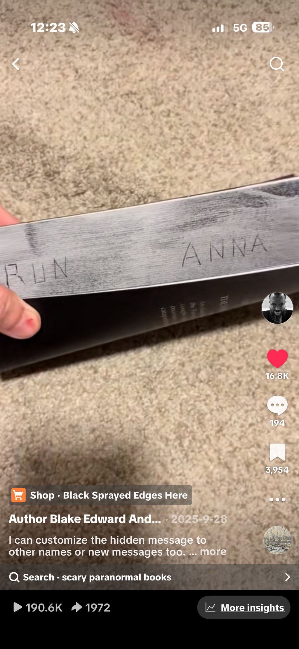 The Haunting of Chateau de Mornay (Book 1 of The Haunting Trilogy) Paperback Signed by the Author, Sprayed Black Edges with Customizable Hidden Message